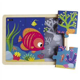 Puzzle bois - Poisson tropical - 6p