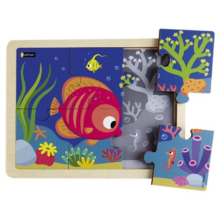 Puzzle bois - Poisson tropical - 6p