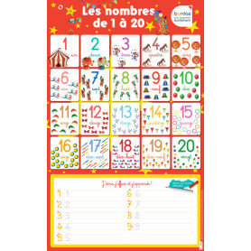 Les posters effaçables - Les nombres de 1 à 20