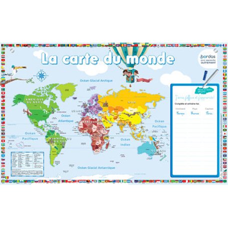 Les posters effaçables - La carte du monde