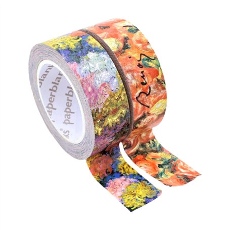 Washi Pack mixte de rubans adhesifs Washi Les Chrysanthemes de Monet/Renoir