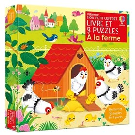 A la ferme - Mon petit coffret Livre et 3 puzzles