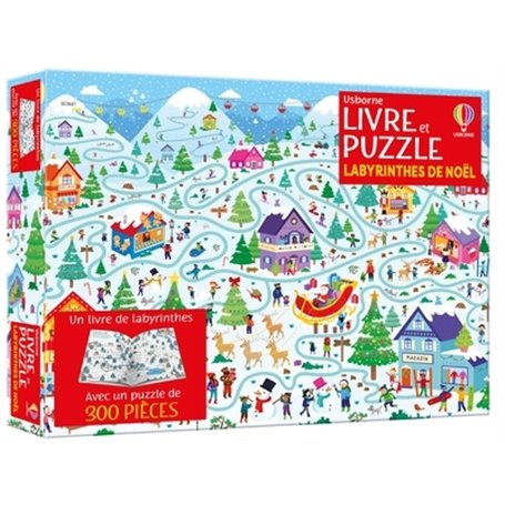 Les labyrinthes de Noël - Coffret livre et puzzle