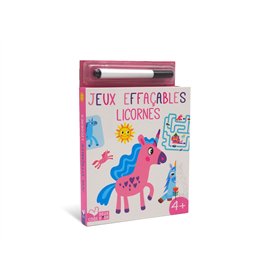 Jeux effaçable Licornes avec feutre Velleda