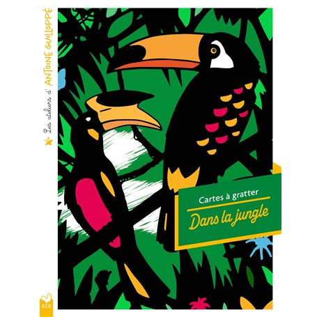Les ateliers d'Antoine Guilloppé - Cartes à gratter Dans la jungle - pochette avec accessoires