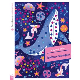 Les ateliers de Marion Blanc - Sequins à coller - Tableaux cosmiques  - pochette avec accessoires