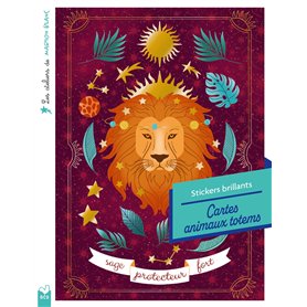Les ateliers de Marion Blanc - Stickers brillants - Cartes animaux totem - pochette avec accessoires