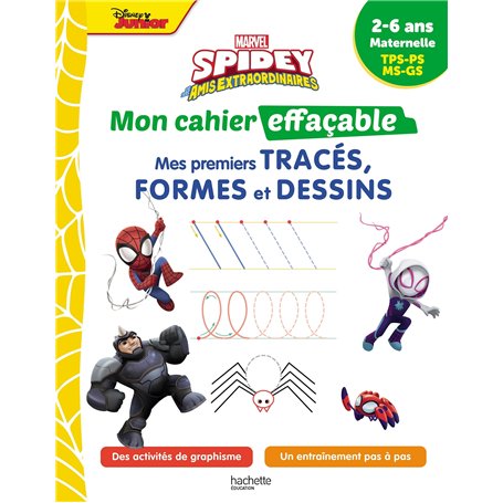 Disney - Spidey et ses amis extraordinaires - Mon cahier effaçable - Mes premiers tracés