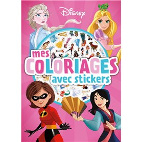 DISNEY - Mes Coloriages avec stickers - Girl Power