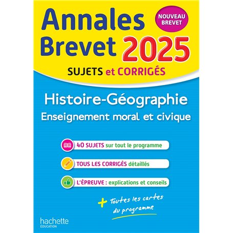 Annales BREVET 2025 - Histoire-géo-EMC 3e - sujets et corrigés
