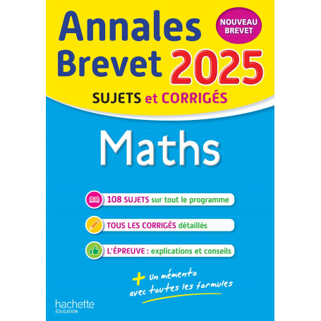 Annales BREVET 2025 - Maths 3e - sujets et corrigés