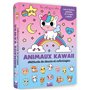 Animaux kawaii - Méthode de dessin et coloriages - pochette 5 feutres pailletés et 1 crayon à papier
