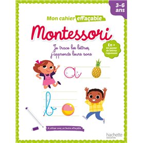 Mon cahier effaçable Montessori - Je trace les lettres