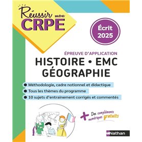 CRPE Histoire Géo EMC - épreuve écrite d'application - nouveau concours 2025