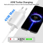 45W Chargeur Rapide avec Câble USB C 1m pour XiaoMi Redmi Note 14 5G 14 Pro, Chargeur Turbo pour Xiaomi Pad 6 5 Redmi Note 14 13