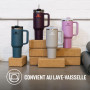 Stanley Quencher H2.0 FlowState Mug Isotherme avec Paille 1.2L - Froid Pendant 11 Heures - Glacé Pendant 48 Heures - Thermos Lav