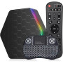 Boîtier TV Android 12.0, 4Go RAM 64Go ROM Allwinner H618 Quad-Core 64-Bit Supporto 2.4GHz/5GHz WiFi6 10/100M LAN Enternet BT 5.0
