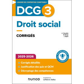 DCG 3 - Droit social - Corrigés 2025-2026