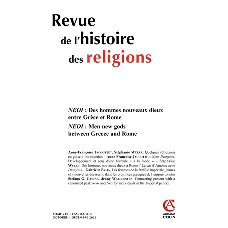 Revue de l'histoire des religions - Nº4/2023