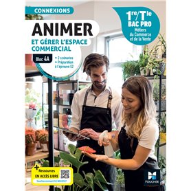 Connexions - ANIMER et gérer l'espace commercial - Bloc 4A - 1re-Tle Bac Pro - 2024 - Livre élève