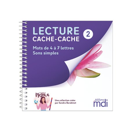 Lecture cache-cache - Livre 2 - Sons simples 4 à 7 lettres