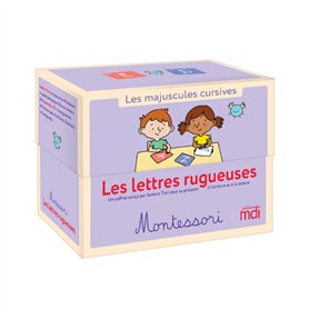 Coffret lettres rugueuses Montessori - Majuscules cursives