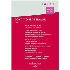 Conditions de travail 2025/26 - Durée Rémunération Santé et sécurité
