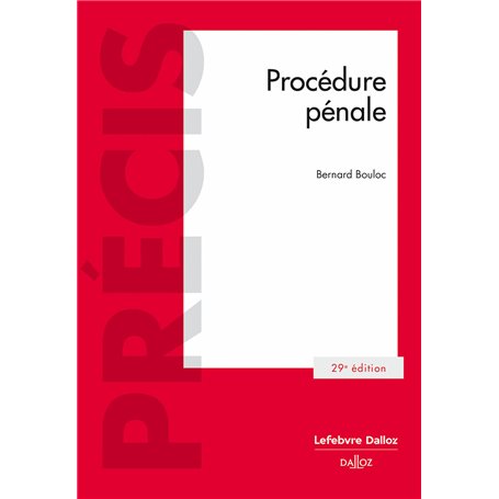 Procédure pénale. 29e éd.