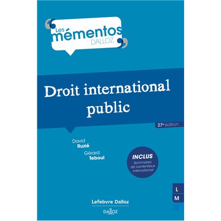 Droit international public. 27e éd.