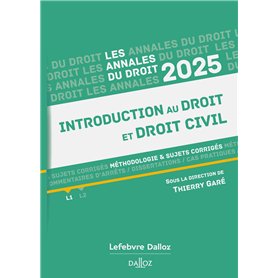 Annales Introduction au droit et droit civil 2025
