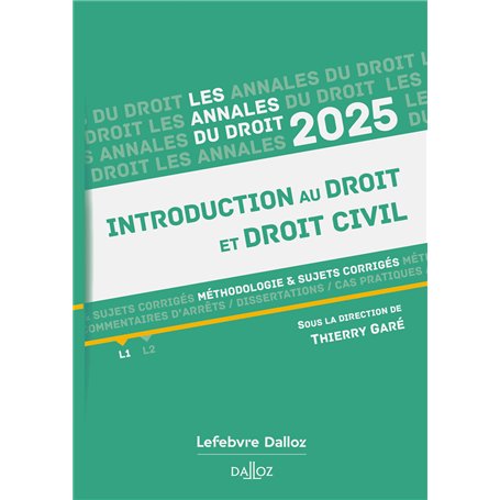 Annales Introduction au droit et droit civil 2025