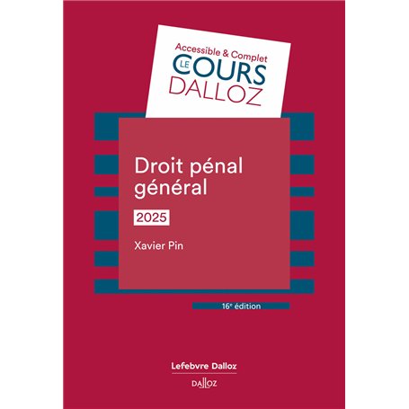 Droit pénal général 2025. 16e éd.