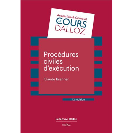 Procédures civiles d'exécution. 12e éd.