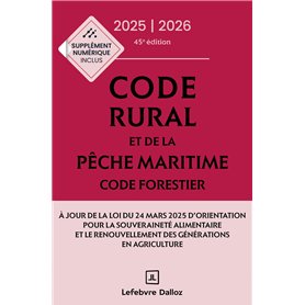 Code rural et de la pêche maritime - Code forestier 2025-2026