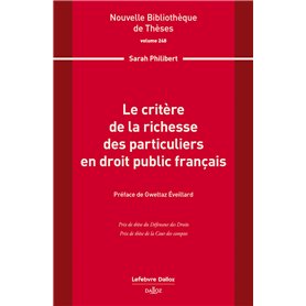 Le critère de la richesse des particuliers en droit public français. Volume 248