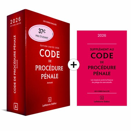 Code de procédure pénale 2026 annoté. Édition limitée. 67e éd. + Supplément "loi narcotrafic" inclus