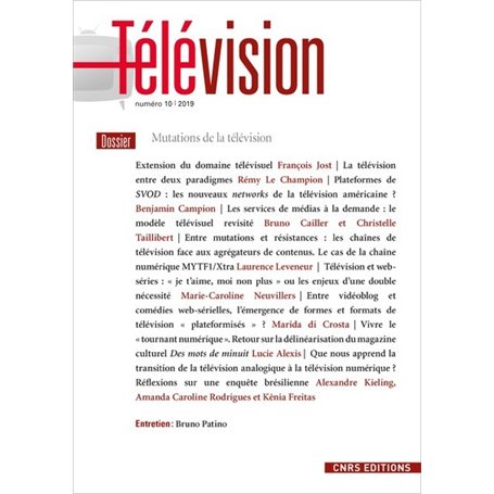 Télévision - numéro 10 Mutations de la télévision 2019