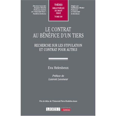 Le contrat au bénéfice d'un tiers