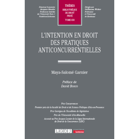 L'intention en droit des pratiques anticoncurrentielles