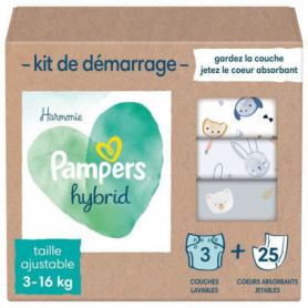 PAMPERS Hybrid Kit de 25 Coeurs Absorbants et 3 Couches Lavables 84,99 €