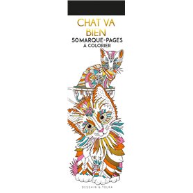 Chat va bien - 50 marque-pages à colorier