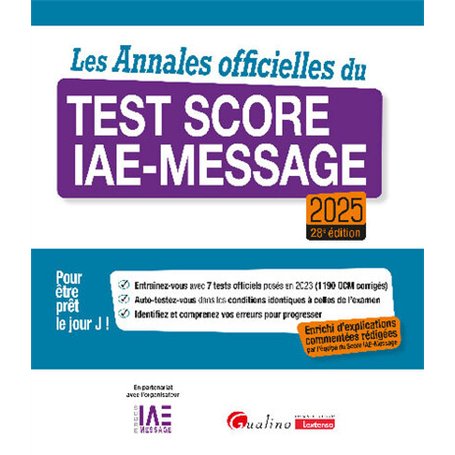 Les Annales officielles du Test Score IAE-Message 2025