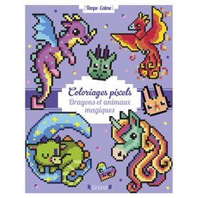 Coloriages pixels - Dragons et animaux magiques