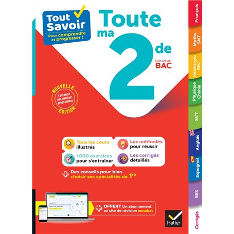 Tout savoir 2de 2025-2026 (toutes les matières)
