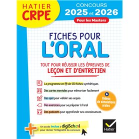 Hatier CRPE -  Fiches pour l'épreuve orale de leçon et d'entretien - Concours 2025-2026