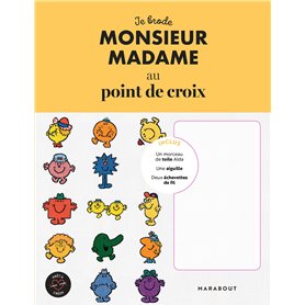 Je brode Monsieur Madame au point de croix