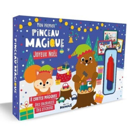 Mon P'tit Hemma - Mon premier pinceau magique - Joyeux Noël - 8 cartes magiques - Des coloriages - Des stickers