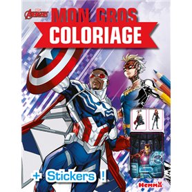 Marvel Avengers - Mon gros coloriage + stickers ! (Falcon et Captain Marvel)