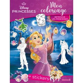 Disney Princesses - Mon coloriage - Retrouve les princesses - + stickers