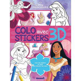 Disney Princesses - Colo avec stickers 3D